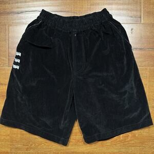 Televisi Star Corduroy Shorts Mens S 10" Black Baggy Retro Streetwear Classic